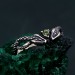 Emerald Coil: Gothic Snake Ring with Peridot