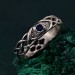 Celtic Pattern Sapphire Wedding Band - Wide Vintage Style Tree Bark Design for Couples