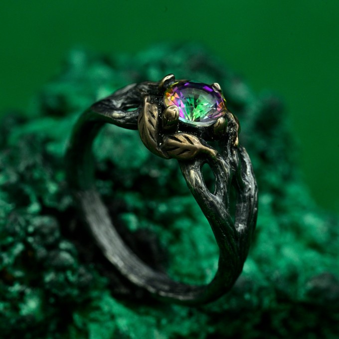 Enchanted Mystic Ring - Artisan Crafted Sterling Silver Twig Band