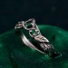 Twig & Leaf Floral Silver Ring – Fantasy Nature Motif Engagement Ring