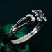 Mystic Topaz Lunar Ring - Triple Moon Goddess Silver Engagement Ring