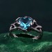 Branches and Leaves Design Topaz Ring – Nature-Inspired Ring with Leaves and Branches Surrounding Topaz, Gift for Her, Gift for Him