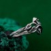Unisex Gothic Wedding Ring – Witchy Statement Ring, Silver Geometric Design, Unique Gothic Jewelry for All Genders