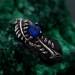 Sapphire Fern Branchlet Ring: Whispering Fern Design