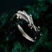 Handcrafted Silver Leaf Ring – Unique Gothic Style Wedding Band