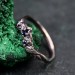 Whispers of Twilight: Gothic Leaf Sapphire Ring
