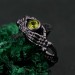 Sterling Silver Celtic Knot Ring with Peridot - Artisan Crafted Mystical Jewelry