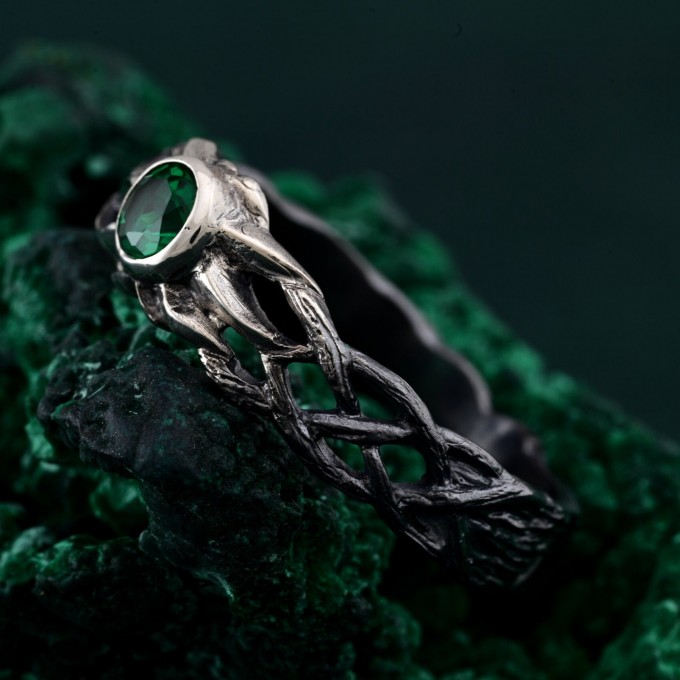Binding Grove: Gothic Emerald Ring