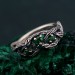 Green Emerald Leafy Band – Nature-Inspired Wedding Ring with Minimalist Bohemian DesignGreen Emerald Leafy Band – Nature-Inspired Wedding Ring with Minimalist Bohemian Design