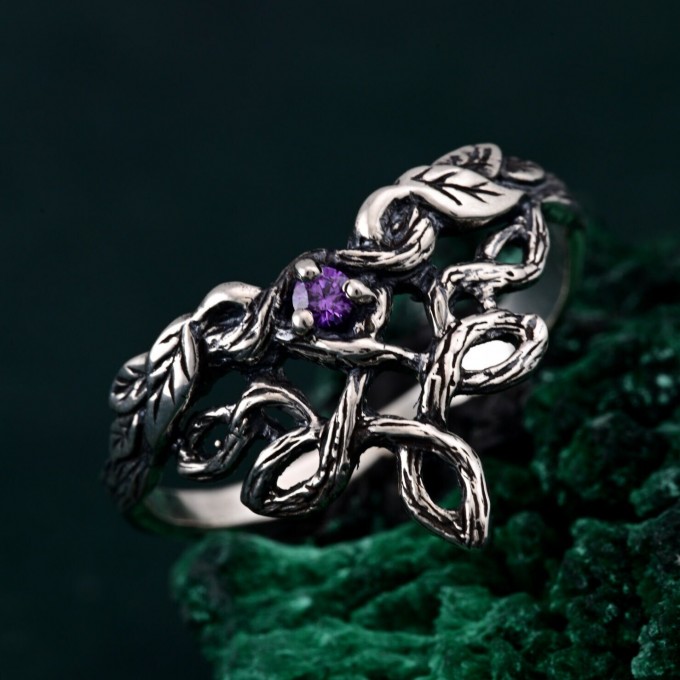 Nature-Inspired Woodland Witch Engagement Ring
