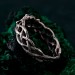 Oak Leaves Silver Dainty Topaz Engagement Ring