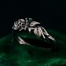 Unique Emerald Twig Engagement Ring – Sterling Silver Nature-Inspired Ring, Whimsical Butterfly Design, Artisan Crafted Jewelry