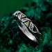 Silver Forest Fairy Ring: Whimsical Vine and Willow Leaf Design