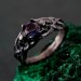Silver Skull Engagement Ring: Gothic Twig Band Design
