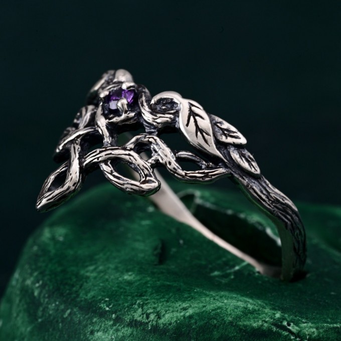 Nature-Inspired Woodland Witch Engagement Ring