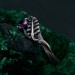 Amethyst Fern Branchlet Ring - Graceful Twig and Fern Woodland Band
