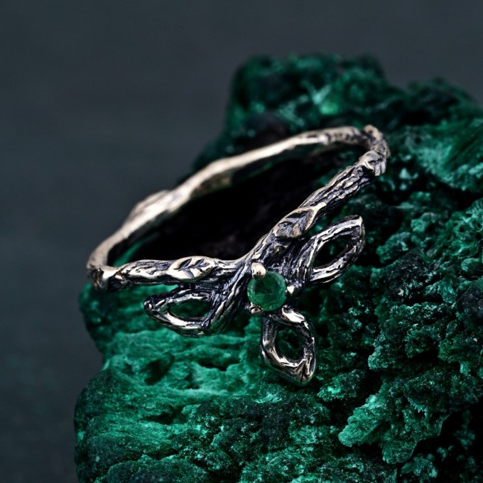 Fairy Theme Tiny Branch Ring: Enchanted Dryad Design