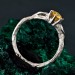 Sylvan Citrine Engagement Ring – Silver Nature-Inspired Band, Elven Leaf Design, Woodland Aesthetic Jewelry for Her