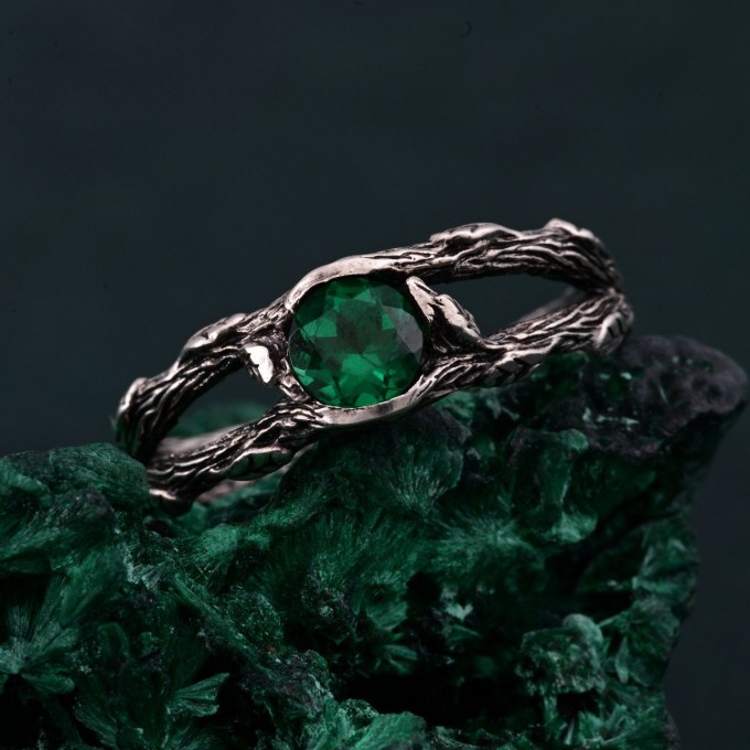 Nightfall Sterling Ring with Shadowed Elegance