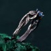 Stunning Leafy Branch with Topaz Ring – Unique Nature's Gemstone Adornment, Christmas Gift Idea
