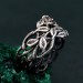Nature's Embrace: Sterling Silver & Garnet Wedding Set