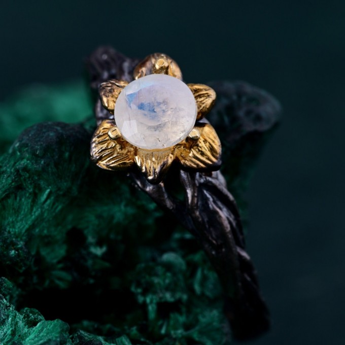 Enchanted Forest Ring - Blossom Twig and Woodland Whispers Design