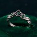 Twig & Leaf Floral Silver Ring – Fantasy Nature Motif Engagement Ring