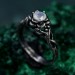 Gothic Sterling Silver Ring with Moonstone: A Celestial Dream
