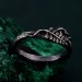 Witchy Elegance Statement Ring – Unisex Gothic Wedding Band, Geometric Silver Ring with Mushroom Design, Unique Gothic Jewelry