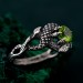 Exquisite Peridot Serpent Ring - Vintage Dragon Mystique in Fantasy Silver