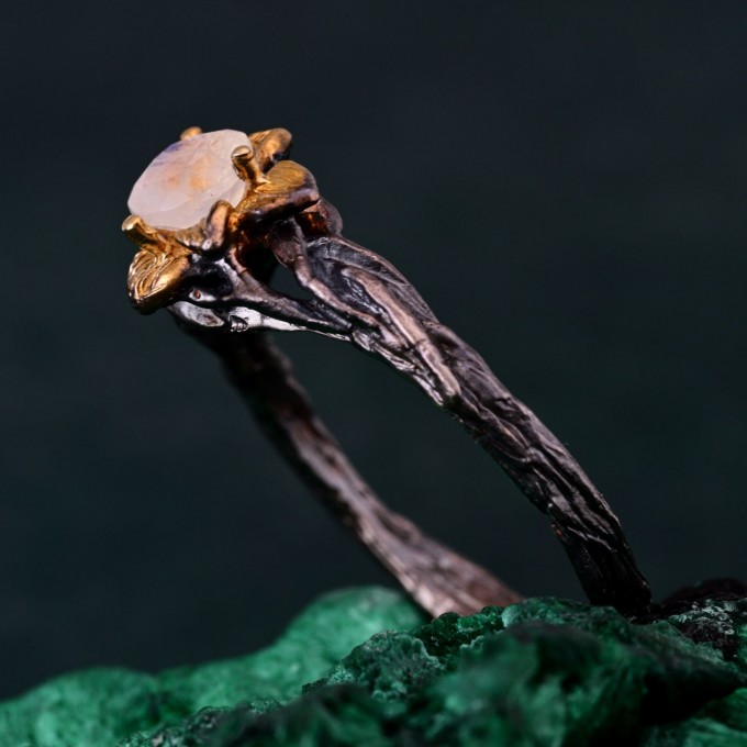 Enchanted Forest Ring - Blossom Twig and Woodland Whispers Design