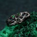 Enchanted Forest Silver Ring with Mystical Iridescent Jewel