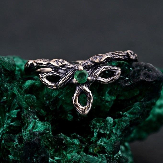Fairy Theme Tiny Branch Ring: Enchanted Dryad Design