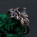 Elven Silver Ring Set with London Blue Topaz – Nature-Inspired Bridal Set, Enchanted Forest Stackable Rings, Mystical Twig Leaf Design