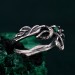 Silver Fairy Elven Ring: Small Vine Branch and Leaf Design