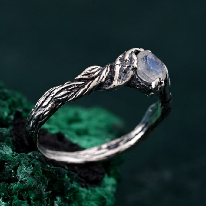 Enchanted Forest Engagement Ring - Rustic Twig of Love Band
