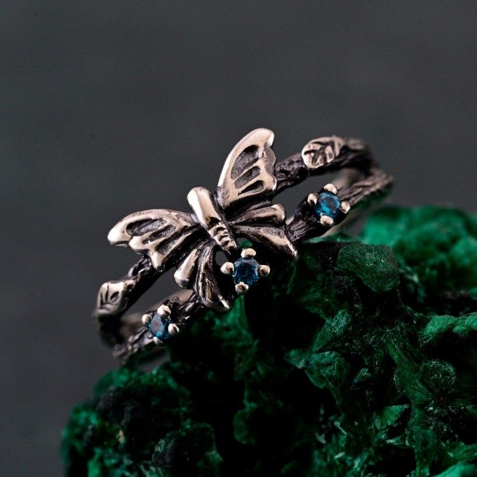 Sterling Silver Butterfly Ring - Whimsical Fairy Garden Jewelry