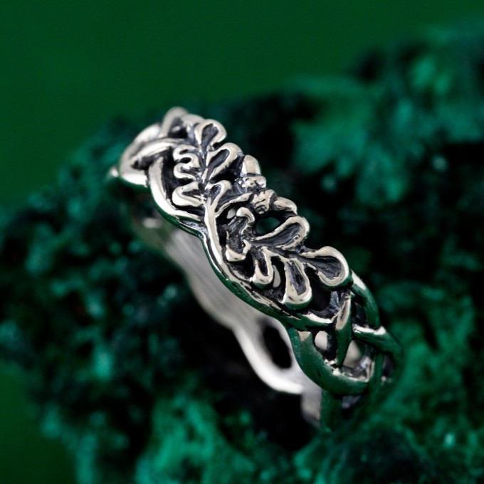 Elegant Ring Forest Harmony - Silver Branches Inspired by Nature