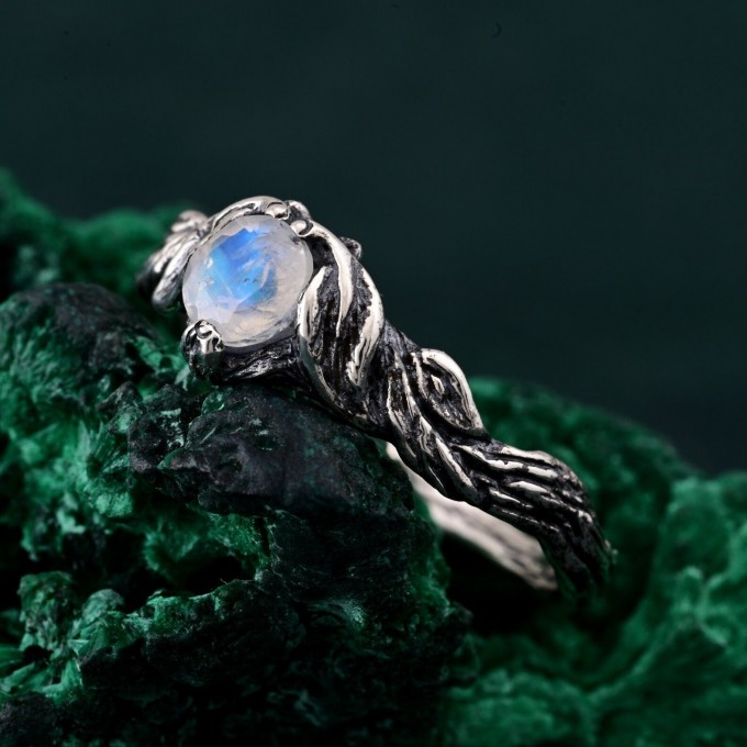 Enchanted Forest Engagement Ring - Rustic Twig of Love Band