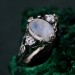 Silver Fairy Engagement Ring: Ethereal Forest Design with Tree Bark Band