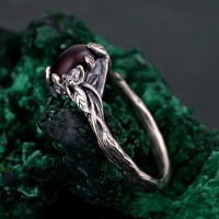 Bohemian Bridal Ring, Nature Inspired Jewelry, Ethereal Elegance Band, Custom Made Ring, Fairy Tale Wedding, Gemstone Luxury Ring