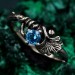 Boho Chic Silver Ring - Ginkgo Biloba Leaf Engagement Ring