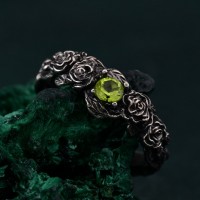 Blossom Silver Ring, Nature's Elegance Silver Ring, Floral Twig Accent Ring, Dainty Branch Delight Ring, Flower on Silver Twig Ring