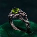 Exquisite Peridot Serpent Ring - Vintage Dragon Mystique in Fantasy Silver