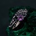 Amethyst Fern Branchlet Ring - Graceful Twig and Fern Woodland Band