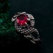 Serpent's Flame: Gothic Ruby Snake Ring