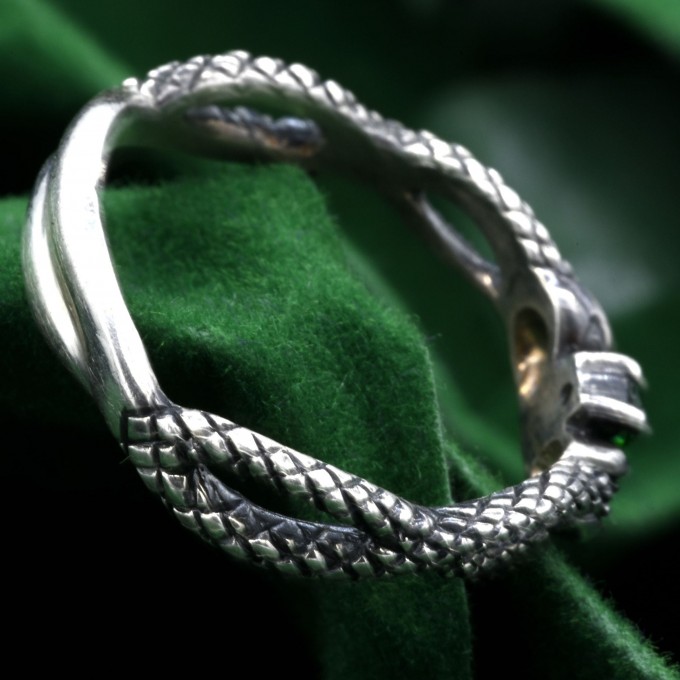Unusual Nature Wildlife Animal Engagement Ring – Woodland Animal Wrap Ring, Serpentine Embrace Ring, Twisted Serpent Band