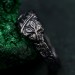 Vintage Triquetra Forest Ring – Nature-Inspired Silver Wedding Ring, Mystical Elven Jewelry with Celtic Knotwork Accent