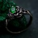 Enchanted Forest Emerald Ring - Whimsical Celtic Twig & Lotus Wedding Band