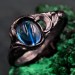 Mystical Witch Wedding Ring - Topaz & Moon-Inspired Leaf Design